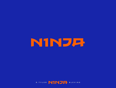 NINJA rebrand logo study (not used) blue branding design logo ninja orange tyler tylerblevins typografy vector