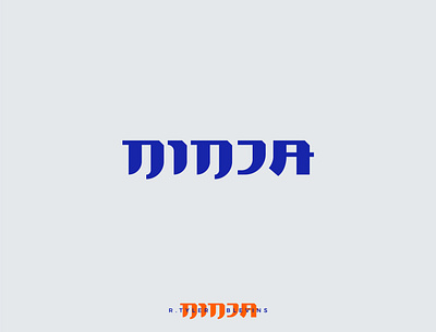 NINJA rebrand logo study (not used) blue branding design logo ninja orange tyler tylerblevins typografy vector