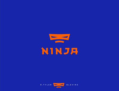 NINJA rebrand logo study (not used) blue branding design logo ninja orange tyler tylerblevins typografy vector