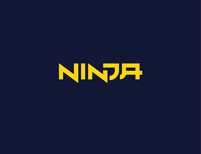 NINJA rebrand - lettering blue branding design illustration logo ninja tyler tylerblevins typografy vector