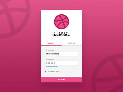 Happy New Year Dribbble! Day 1: Sign In app challenge dailyui debut dribbble first in new shot sign ui year