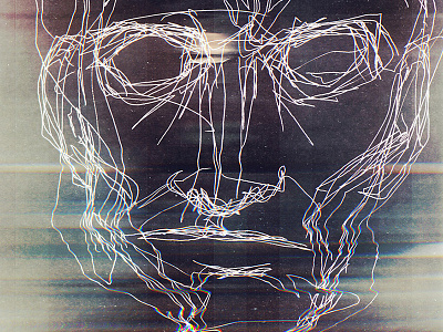 Scan - Man One face head illustration man scan scanner scribble sketch warp