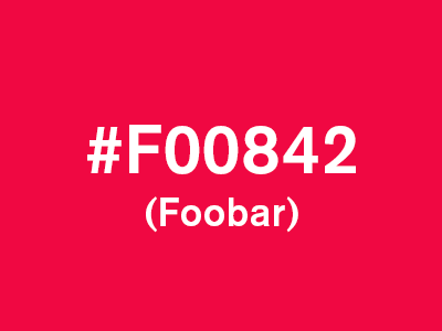 #F00842 (Foobar) f00842 foo foo fighters foobar hex hex code hex codes pink red power ranger