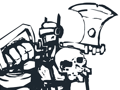 Robot with Axe axe hellboy kingdom hearts metal mike mignola robots skeleton skull speedpaint tablet wacom