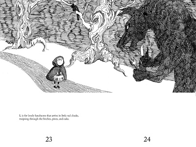Little Red Riding Hood edward gorey illustration ink story