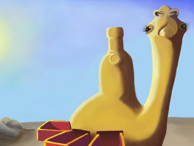 Absolut Dromedary absolut camel digital painting illustration