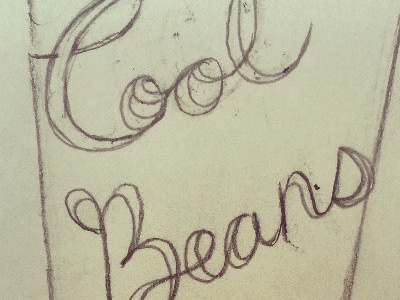 Cool Beans coffee doodle script type work