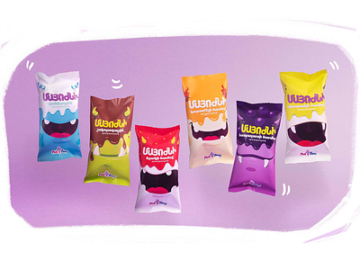 “Mayozhni” ice-cream advertisement armenia branding candy cartoon color design drawing graphic design ice cream illustration monsters packaging sweets