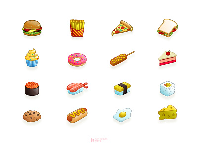 Food Iconset burger cute design donuts food foods icon iconset illustration logo meal vector vector art vector illustration