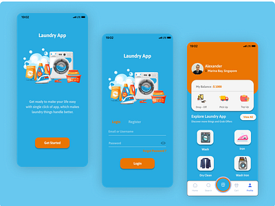 Laundry Mobile App app branding design graphic design ui
