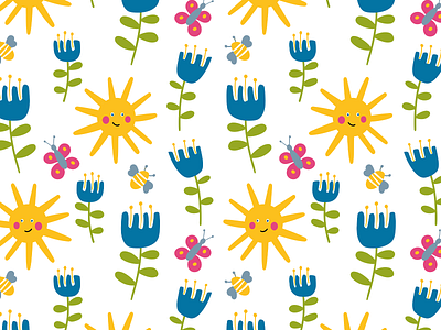 sunshine garden design illustration surface pattern