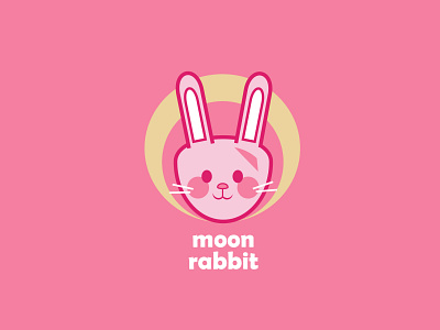 Moon Rabbit 2d adobe illustrator design icon illustration logo