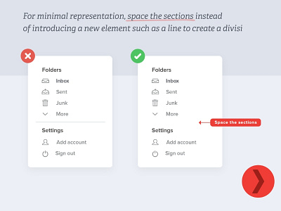 space the section #designtip