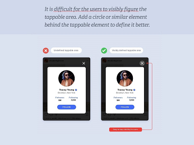 Difficult for users to visibly find tappable area #designtip adobe xd animation app art clean color palette design designtips flat google identity lettering material minimal mobile typography ui ux vector website