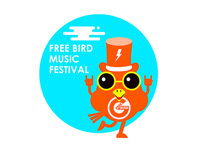 Free bird music festival mascot