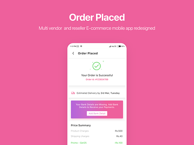 Shopy Ecommerce Redesigned - Order placed