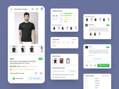 Shopy Ecommerce Redesigned - product details with cards android app template cards design detail ecommerce ecommerce app mobile multivendor product product design ui uikit uiux