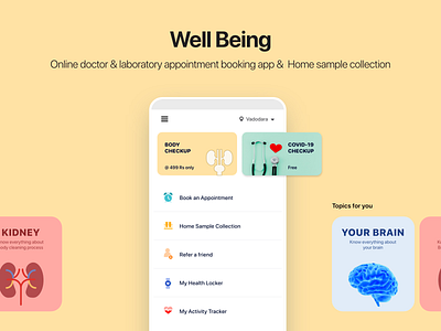 Being Well home page appointment appointment booking design doctor doctor app health illustration medical online uiux