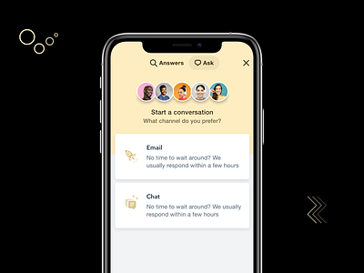 Conversation with team android app template card design chat chatting clean communication conversation decent design ecommerce illustration interaction ios iphone product design saas store ui ux