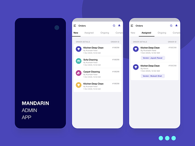 MANDARIN Admin mobile App UI Design