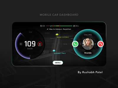 Car dashboard mobile app design