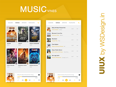 Music Vines App UI app music song uiux