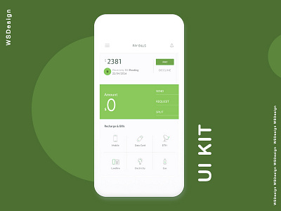 Pay Bill UI KIT bills ewallet reminder send money