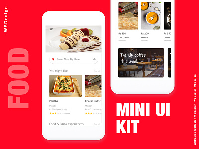 Food Ui Kit Freebie android studio app app design restaurant ui uikit wsdesign