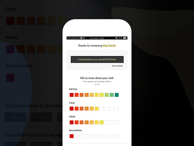 Restaurant Additional Ratings cafe colors food ratings restaurant ui