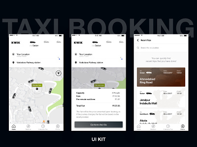 Kwik Taxi Booking UI KIT android app template cabbooking design mobile taxiapp taxibooking uikit