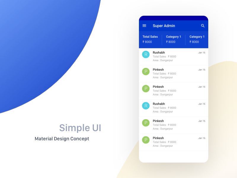 Simple UI with material design concept app template android material design design uiux uikit ecommerce