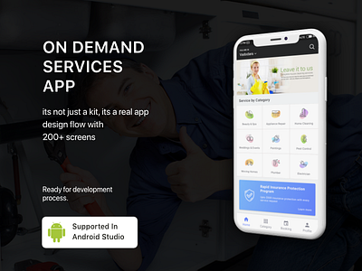 On demand service concept - Android App Template android app template design ecommerce facial hair cut home services on demand services uikit uiux