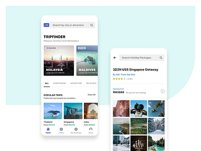 trip finder travelling app ui design by WSDesign Team