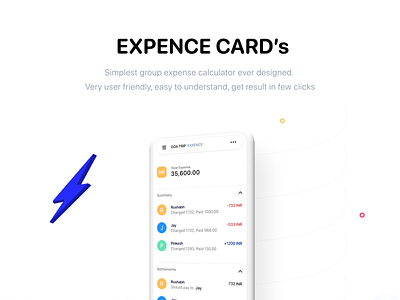Expense card, divide expenses in group divide money expense expense manager expense tracker mobile app design money payment report splitwise uidesign uiux design