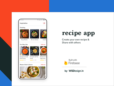 Recipe app uiux design with firebase android app cooking development firebase food mobile app recipe redesign ui ux