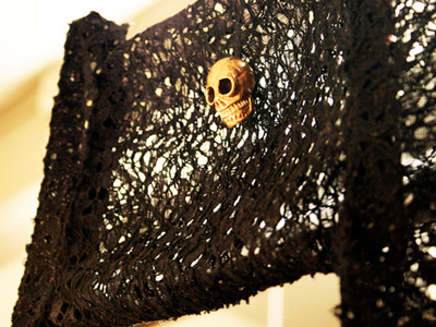 A McQueen Tribute 3d art black chair design fashion furniture lace mcqueen skull