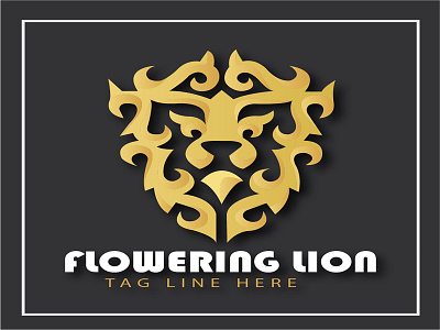 lion vactor with flower shap app branding design graphic design illustration logo ui ux vector