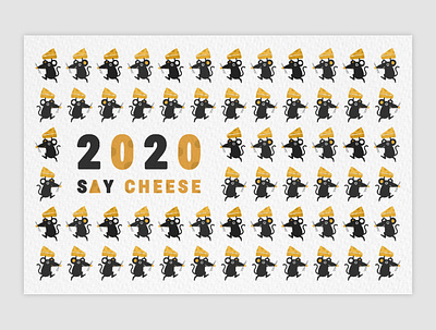 2020 Happy New Year! 2020 cheese design festival graphic graphic design graphics happy happynewyear holiday illustration illustration art illustrator mouse newyear run smile taipei taiwan yellow