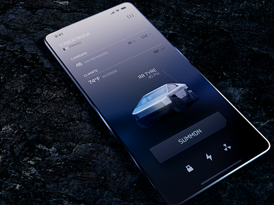 Tesla Cybertruck · App concept 3d app application art auto car cybertruck design drive driving electric car future futuristic ios mobile tesla ui ux