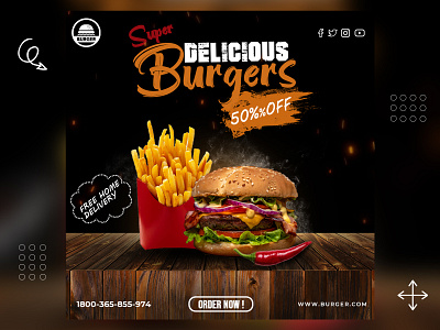 Food Banner 2d 3d animation app art banner brand branding burger banner clean color concept creative design flat food banner graphic design icon interaction interface