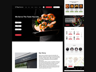 Italian Restaurant Website UI kit cook delivery design e commerce food italian logo online restaurant typography ui ux website