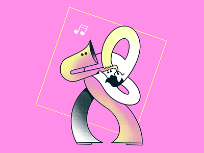 Witty loves music character characterdesign design fun graphics illustraion illustration jazz music olazhko sax witty