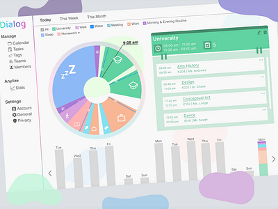 Time Management App app colors design easy light management productivity time track ui