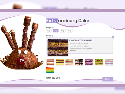 Cake Order bakery buy cake checkout customization design order shop store ui