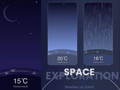 Weather App design exploration minimal space timeline ui weather weather app weatherapp