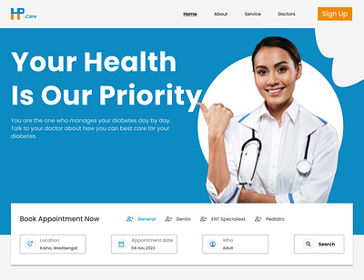 Medical Healthcare service web design branding design landing page typography ui uiux design web design