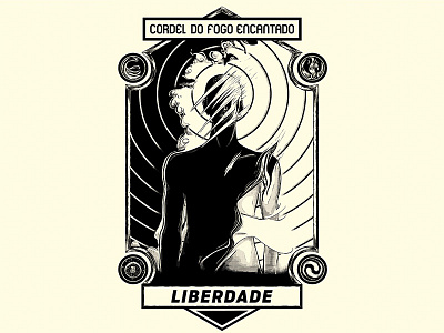 Filha do Vento alien black and white cordel illustration liberty