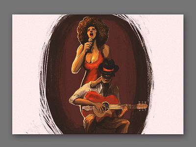 Music jam digital painting girl illustration jam music art