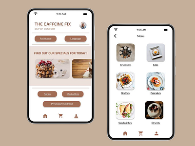 Menu preview app design