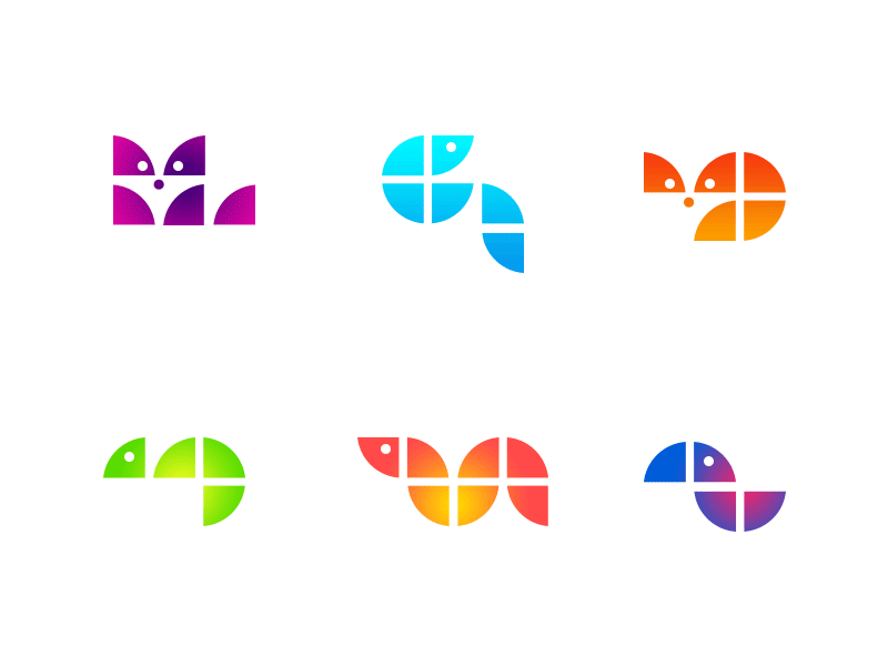 Animals animals design geometric logo shapes